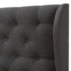 Baxton Studio Cadence King Winged Panel Headboard in Dark Gray