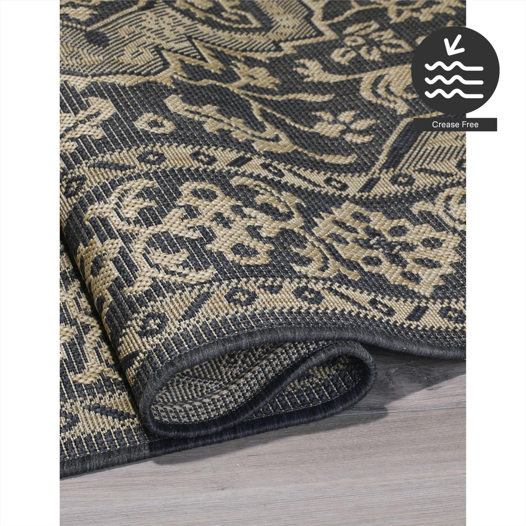 Fh Home Flat Woven Outdoor Rug - Waterproof, Easy To Clean, Stain Resistant - Premium Polypropylene Yarn - Vintage - Porch, Deck