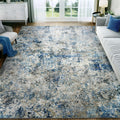 Washable Area Rug for Living Room: 6x9 Modern Abstract Neutral Soft Rug for Bedroom Dining Room No Slip Low Pile Carpet for Nurs