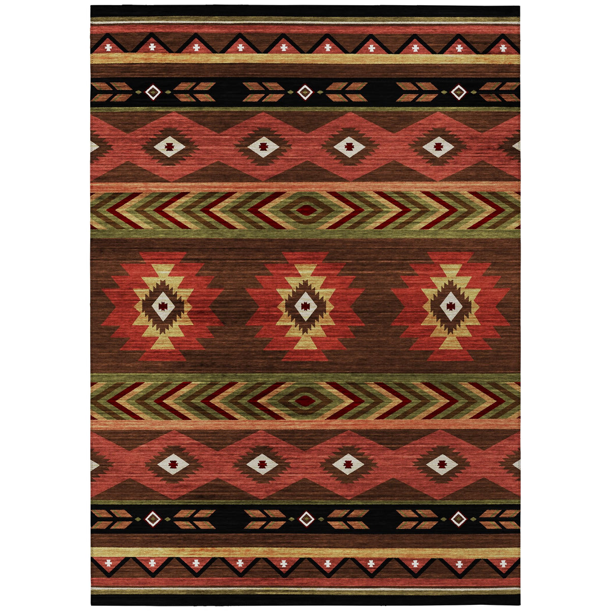 Addison Rugs Sonora Aso33 Brown 3' X 5' Indoor Outdoor Area Rug, Easy Clean, Machine Washable, Non Shedding, Bedroom, Living Room, Dining Room, Kitchen, Patio Rug