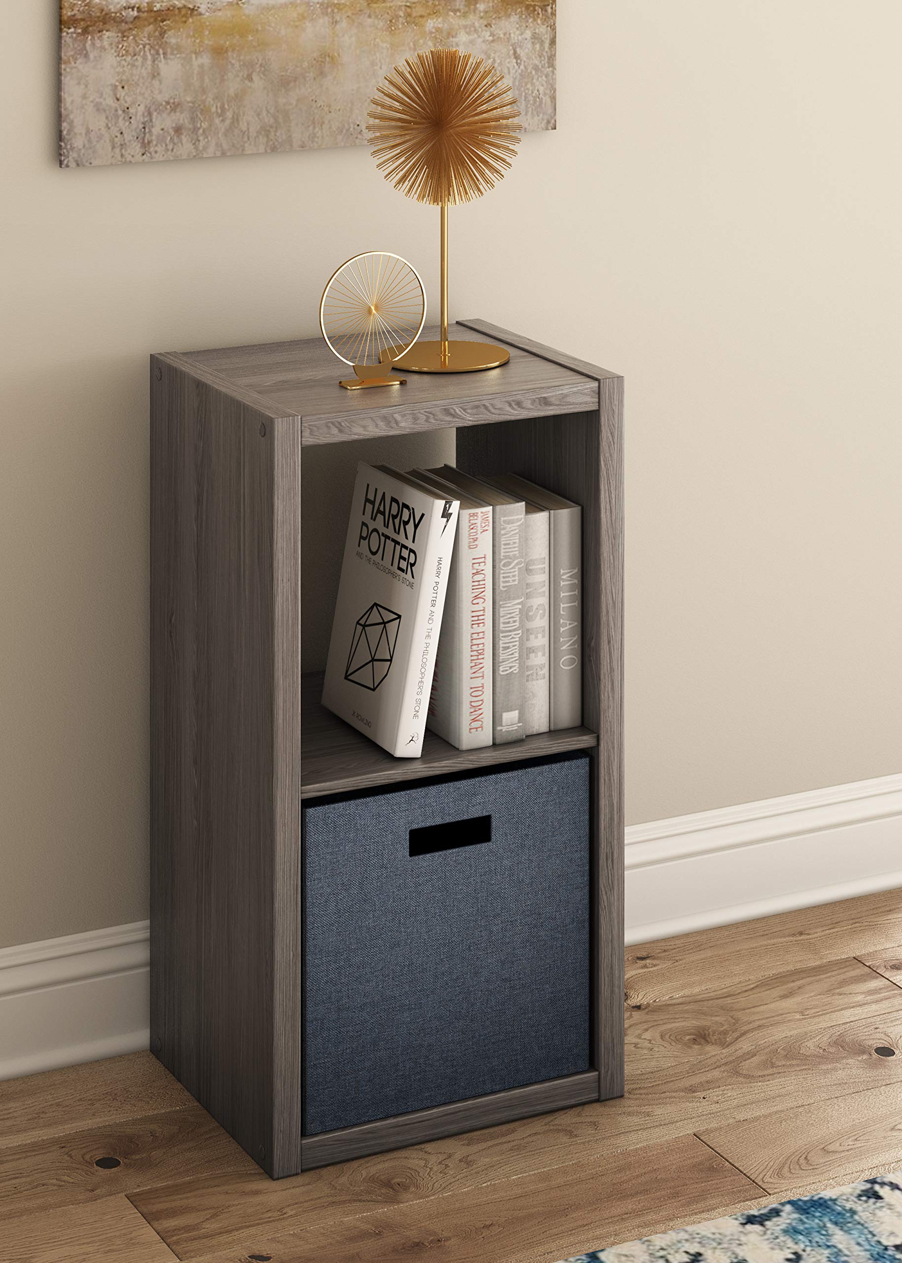 Closetmaid 4537 Decorative Open Back 2-Cube Storage Organizer, Graphite Gray