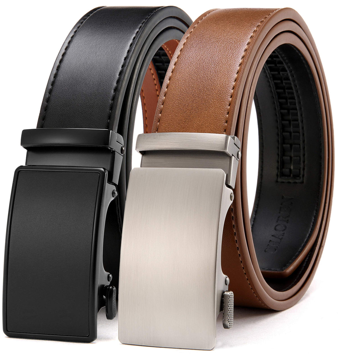 Chaoren Ratchet Belts For Men 2 Pack - Mens Belt Leather 1 38 In Gift Set Box - Meet Almost Any Occasion And Outfit