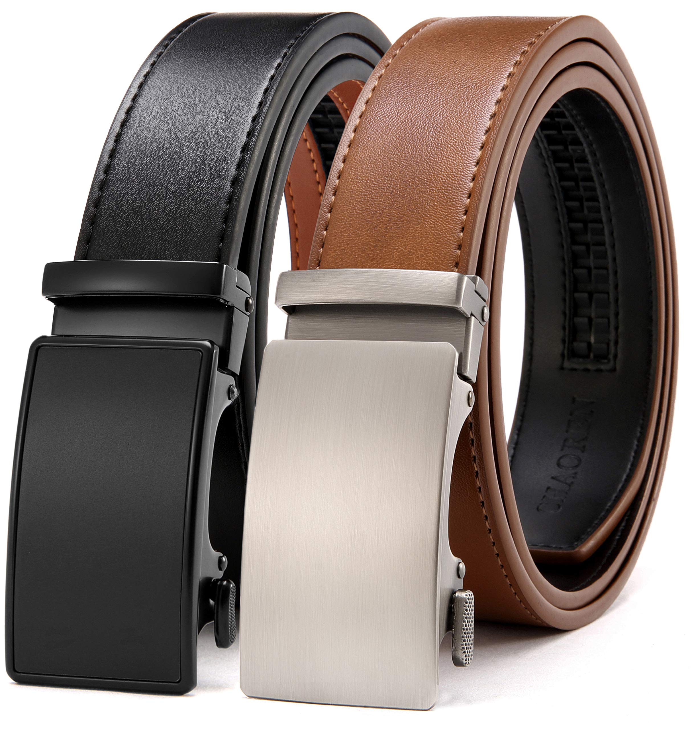 Chaoren Ratchet Belts For Men 2 Pack - Mens Belt Leather 1 38 In Gift Set Box - Meet Almost Any Occasion And Outfit