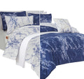Elegant Comfort Reversible 10-Piece Comforter Set, Marble Print, Decorative Pillow and Fitted Sheet with Smart Pockets, Soft, Pl