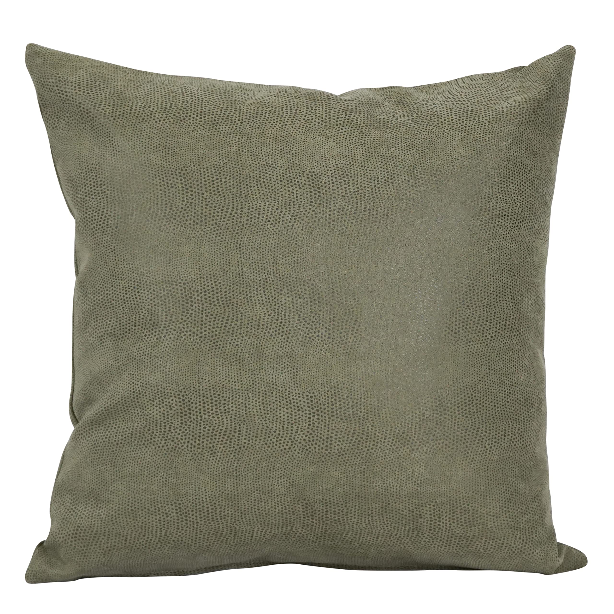 Blazing Needles 17-Inch Faux Leather Throw Pillow, Sage Green 2 Count