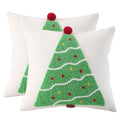 Tosleo Christmas Pillow Covers 18 X 18 Inch Set Of 2 Green Christmas Tree Throw Pillow Covers Christmas Party Decors Winter Holi