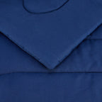 Amazon Basics 3 Piece Microfiber Kid'S Comforter And Pillow Sham Set, Full/Queen, Navy, Solid
