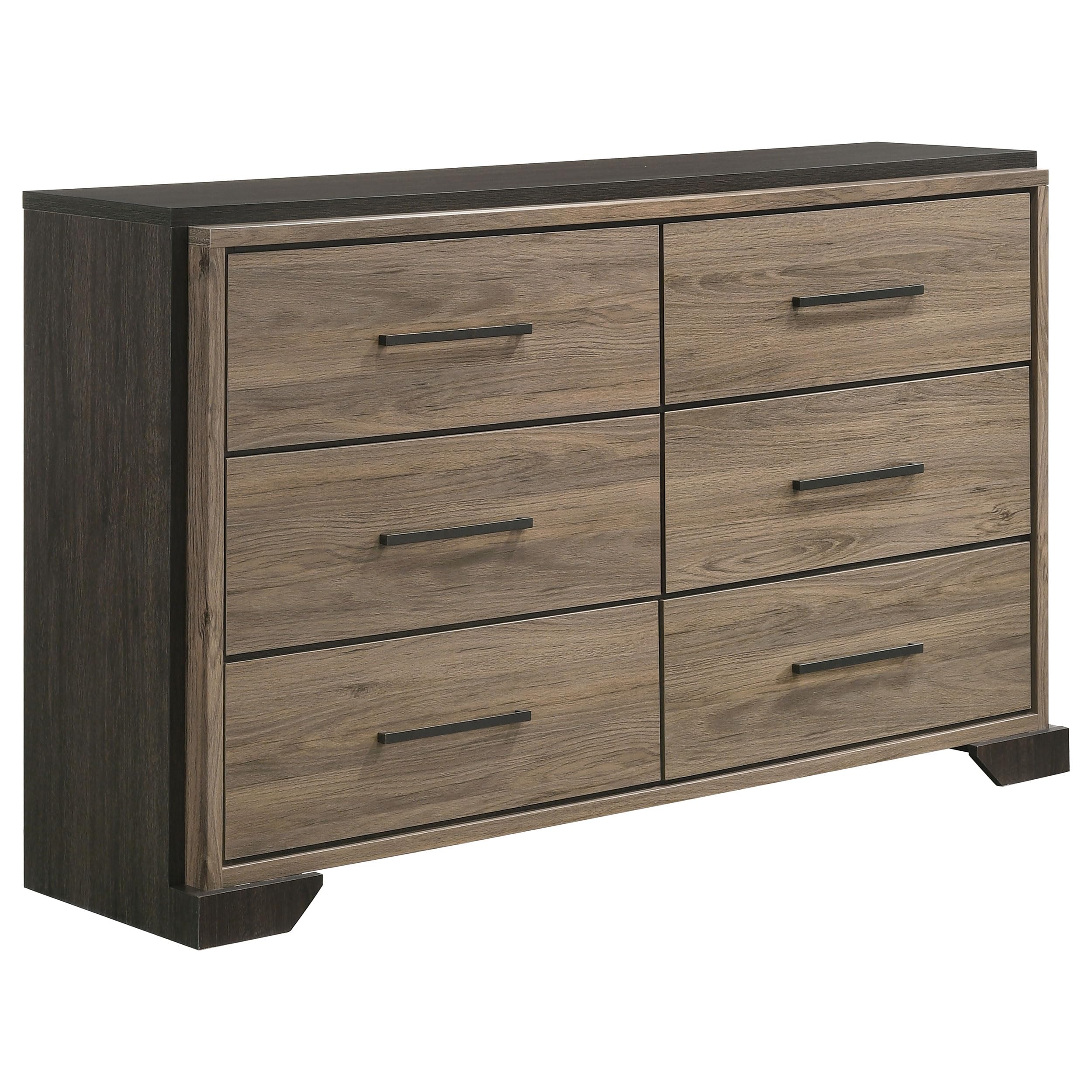 Coaster Home Furnishings Baker 6-Drawer Dresser Brown and Light Taupe