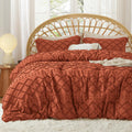 Bedsure California King Comforter Set - Terracotta Comforter, Boho Tufted Shabby Chic Bedding Comforter Set, 3 Pieces Farmhouse