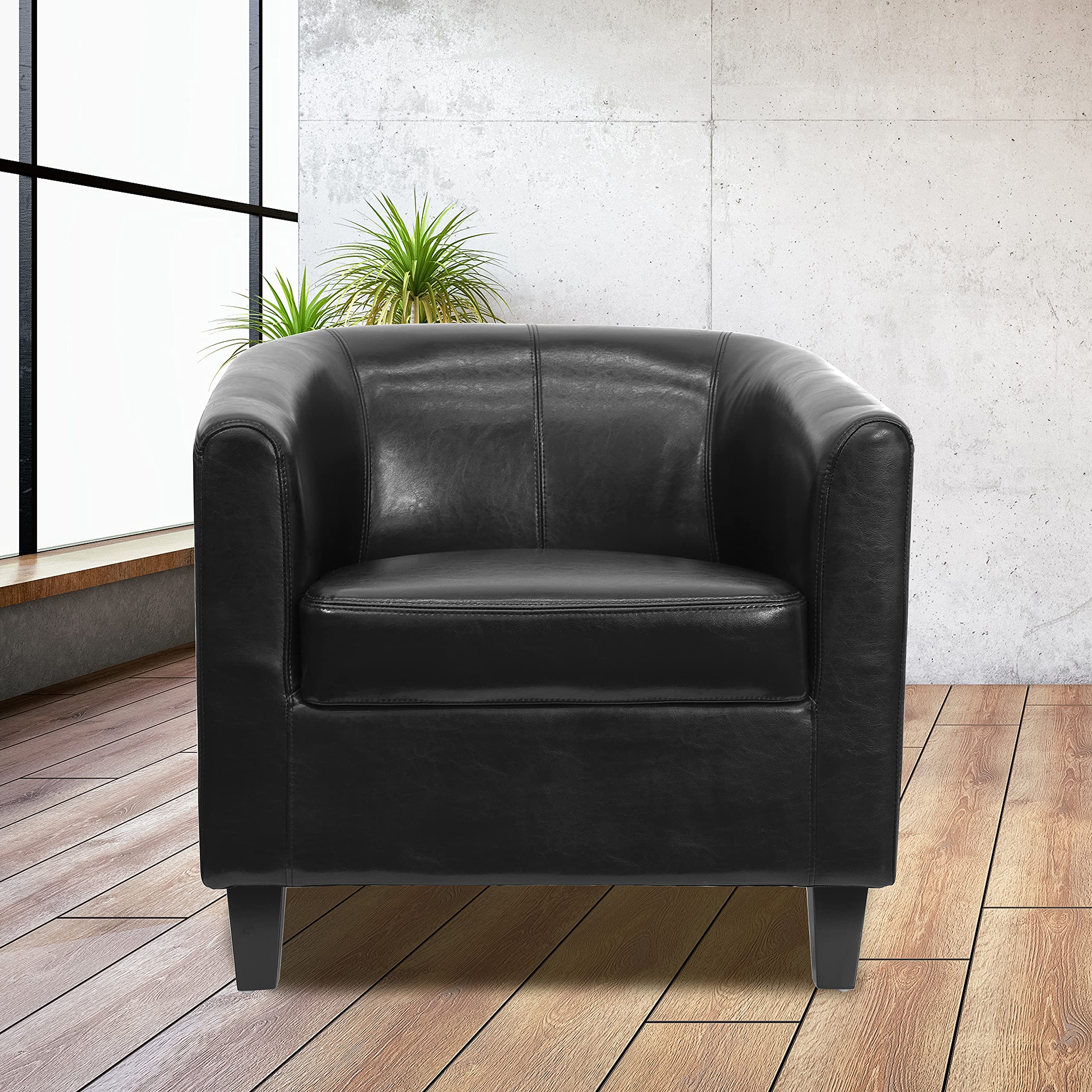 Flash Furniture Black Leather Office Guest Chair / Reception Chair