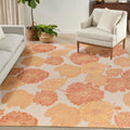 Nourison Garden Oasis Indoor/Outdoor Coral 9' X 12' Area Rug, Easy Cleaning, Non-Shedding, Bed Room, Living Room, Dining Room, K
