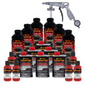 Custom Coat Hot Rod Red 1.5 Gallon (6 Quart) Urethane Spray-On Truck Bed Liner Kit With Spray Gun And Regulator - Easy Mixing, S
