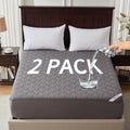 2 Pack Waterproof Mattress Protector, King Size Mattress Pad With Deep Pocket 6'-18' Depth, Soft Noiseless Dirt-Proof Bed Matt