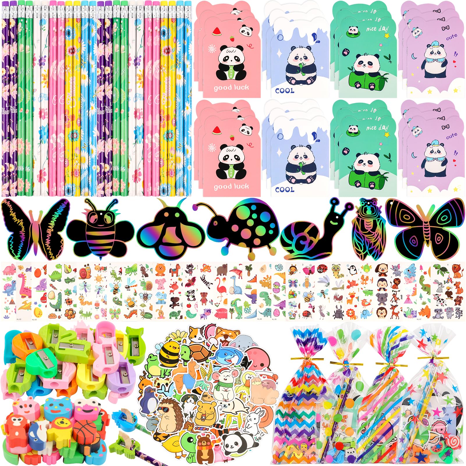 Thesixowls Stationery Party Packs, 28 Pack Birthday Goodie Bags for Classroom Return Gifts for Birthday Party Gift for Students 