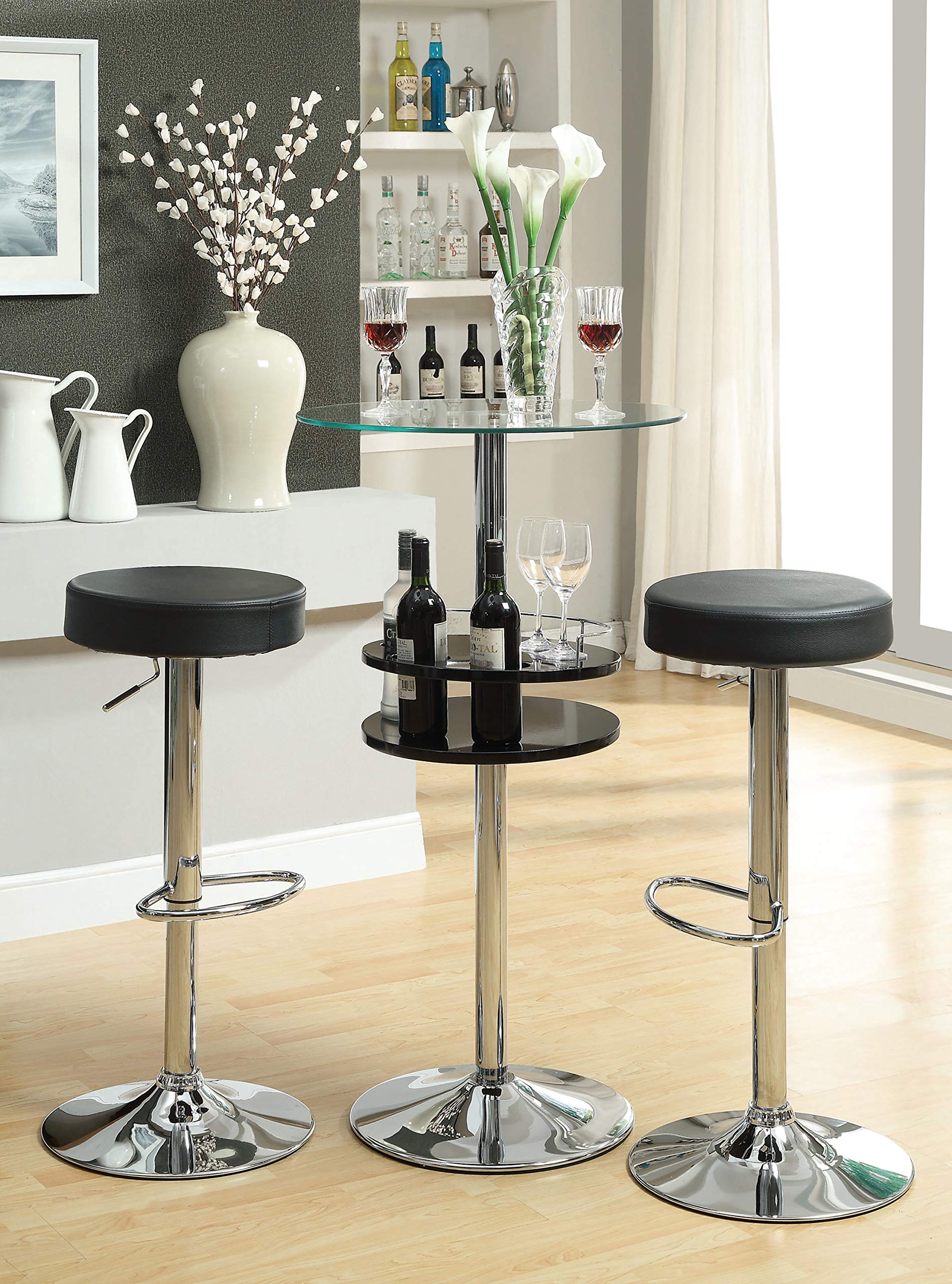 Coaster102558 29" Adjustable Bar Stool Chrome and Black