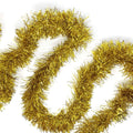 Allgala Gold Tinsel Garland, 50 Feet Christmas Metallic Foil Tinsel Garland Decoration for Holiday Tree Walll Rail Home Office E