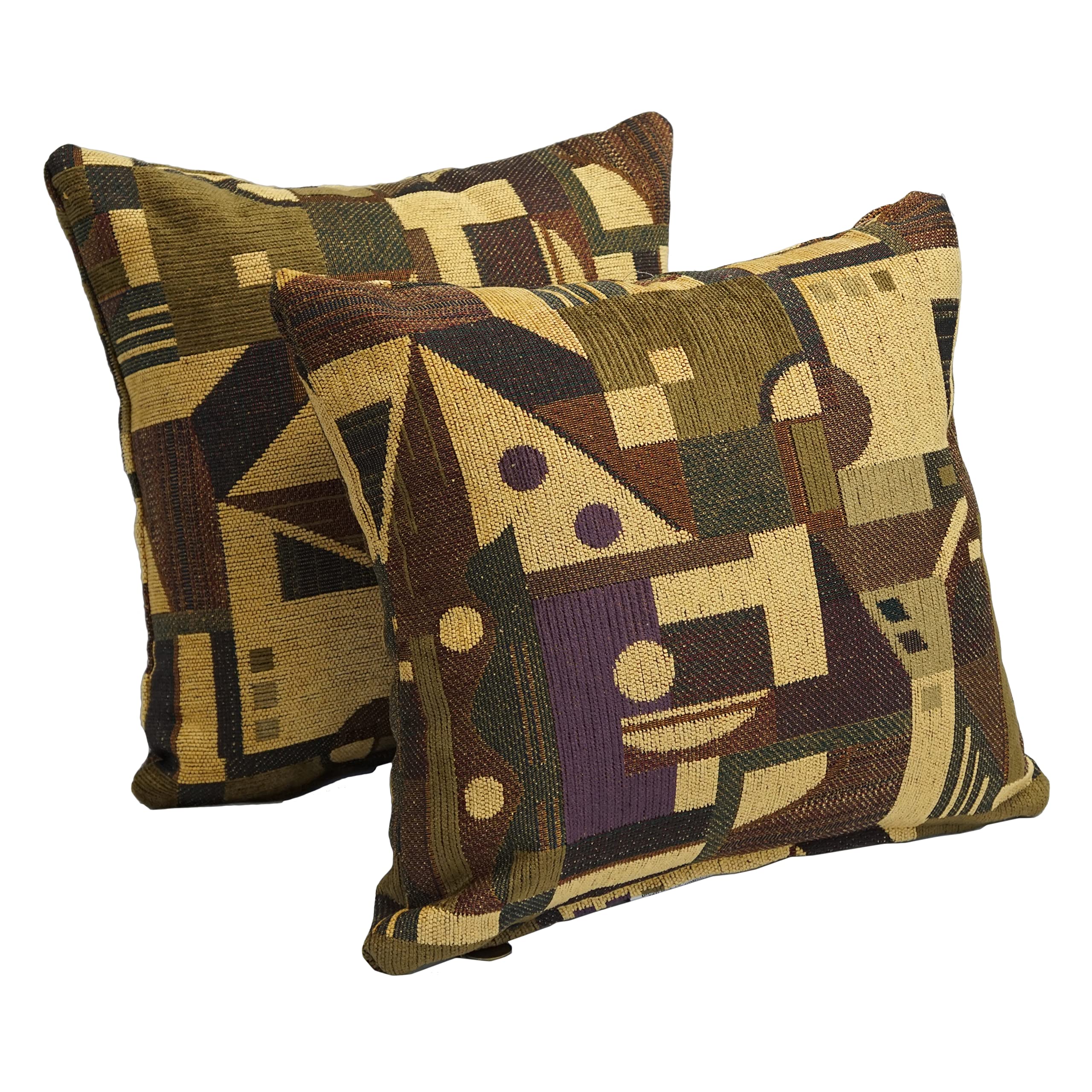 Blazing Needles Jacquard Chenille Throw Pillow, 17&quot;, Tate Grape 2 Count