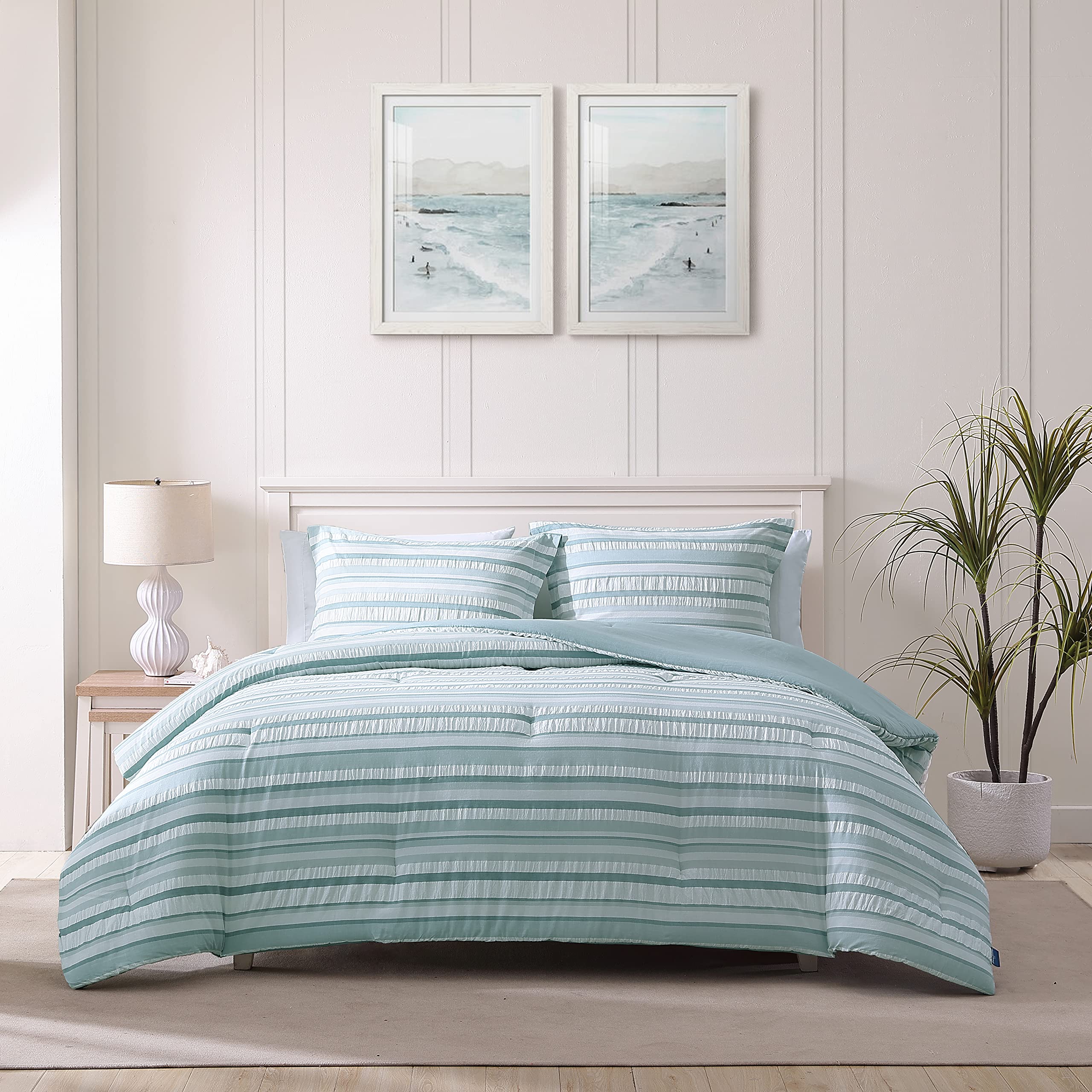Tommy Bahama - Queen Duvet Cover Set, Cotton Bedding with Matching Shams & Button Closure, Super Soft Bedding Set (Clearwater Ca