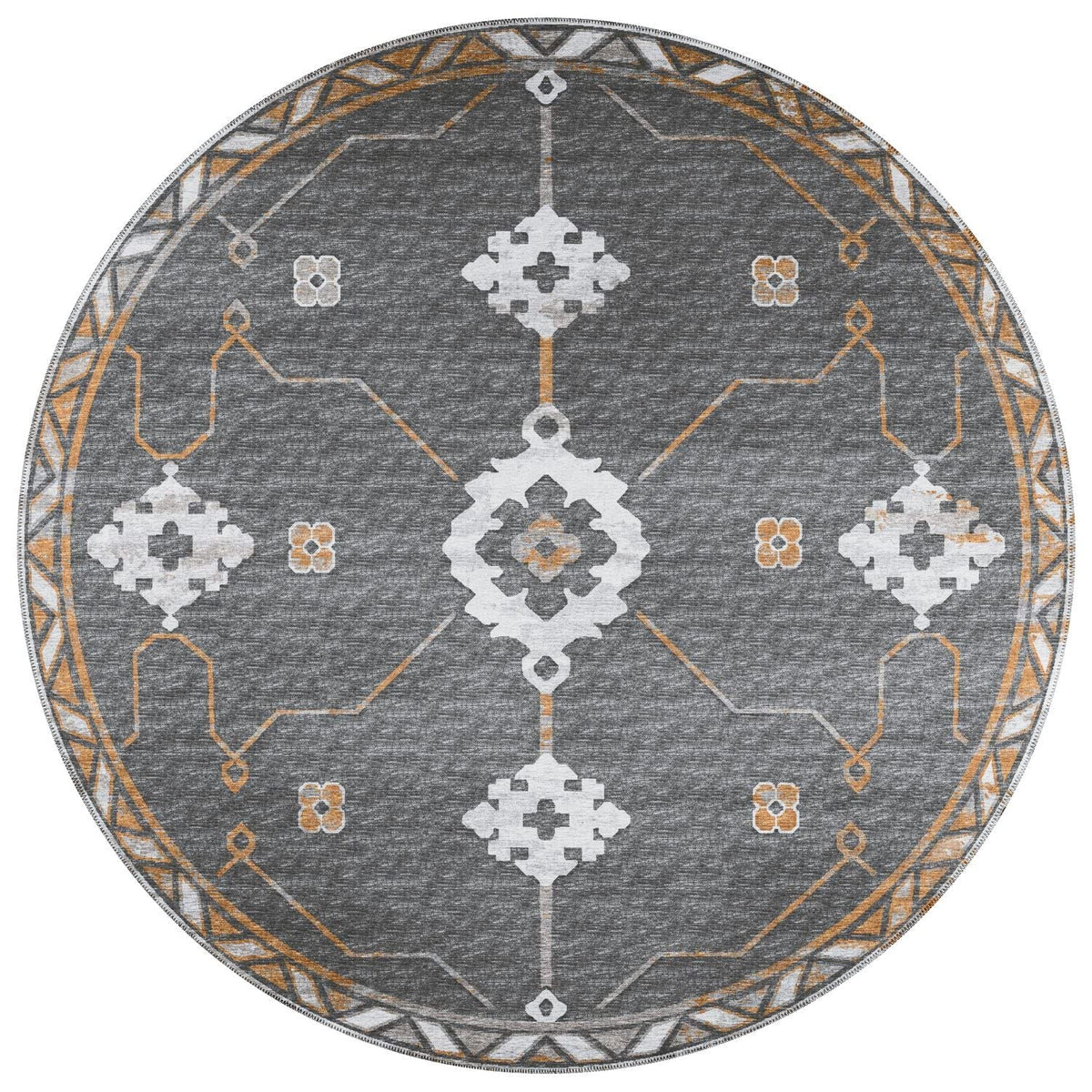 Sedona Sn16 Grey Transitional Rug Round 6' X 6'