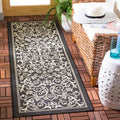 Safavieh Courtyard Collection Runner Rug - 2'3' X 12', Black & Sand, Scroll Design, Non-Shedding & Easy Care, Indoor/Outdoor &
