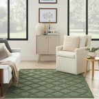 Nourison Easy Care Indoor/Outdoor Green 4' X 6' Area Rug, Easy Cleaning, Non Shedding, Bed Room, Living Room, Dining Room, Backyard, Deck, Patio (4X6)