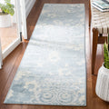 SAFAVIEH Adirondack Collection Runner Rug - 22 x 9, Grey & Ivory, Floral Glam Damask Distressed Design, Non-Shedding & Easy Ca
