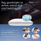 Coop Home Goods Eden Cool+ Adjustable Pillow, Queen Size Plus Shaped Memory Foam Pillows With Cooling Gel, Back, Stomach Or Side