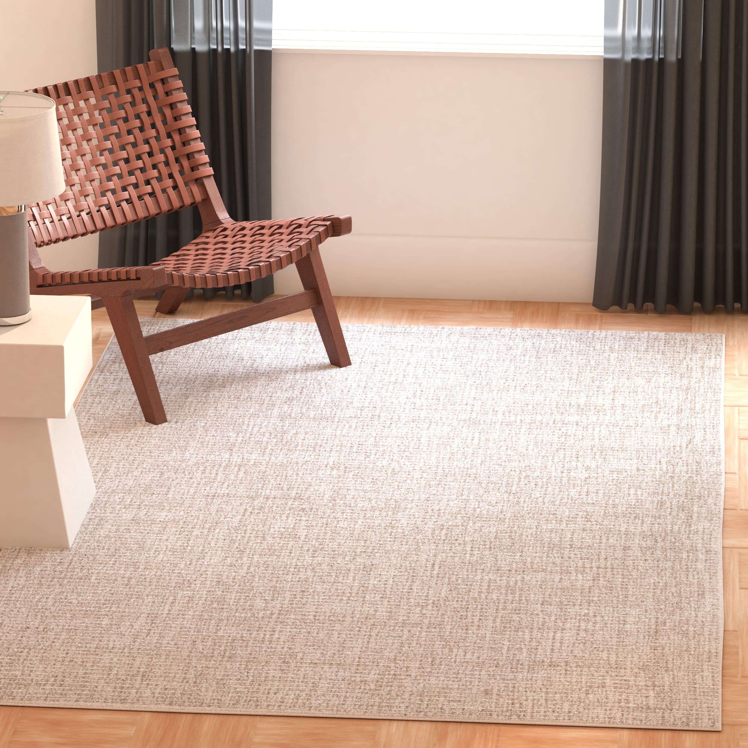 SAFAVIEH Abstract Collection Accent Rug - 3' x 5', Ivory & Grey, Handmade Wool, Ideal for High Traffic Areas in Entryway, Living