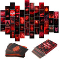 50PCS Red Neon Aesthetic Pictures Wall Collage Kit, Neon Red Photos Collections Collage Dorm Decors for Girl Teens and Women, Tr
