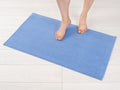 American Soft Linen Bath Rug, 20 in 34 in 100% Cotton Bath Mats Rugs for Bathroom, Non Slip Washable Shaggy Form Area Rugs, Sky 