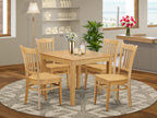 East West Furniture OXGR5-OAK-W 5 Piece Dining Table Set for 4 Includes a Square Kitchen Table and 4 Dining Room Chairs, 36x36 Inch, Oak