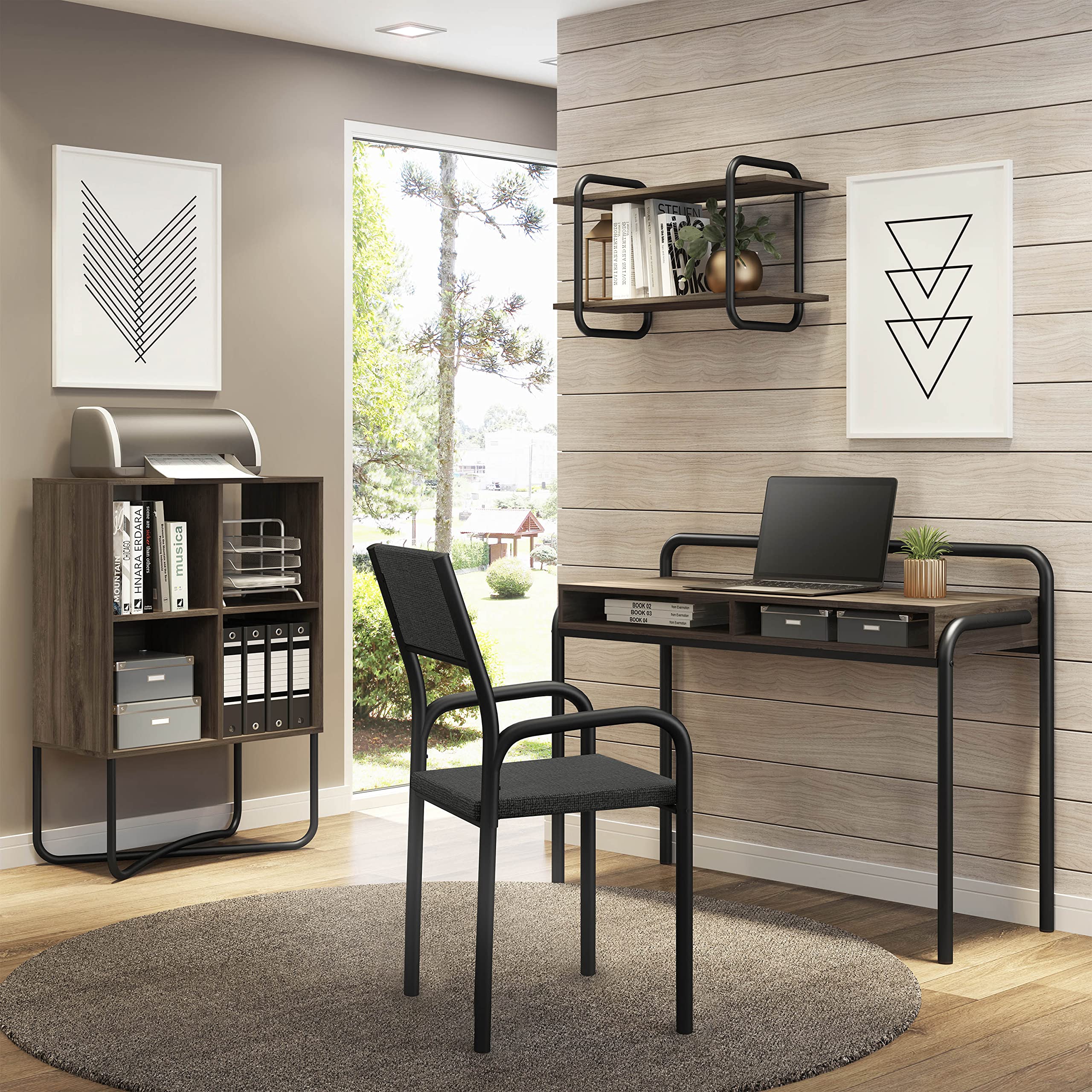 Techni Mobili 2-Tier Bookshelf, Cube Storage For Living Room Or Home Office, Open Back Shelves For Display Or Storage, Walnut