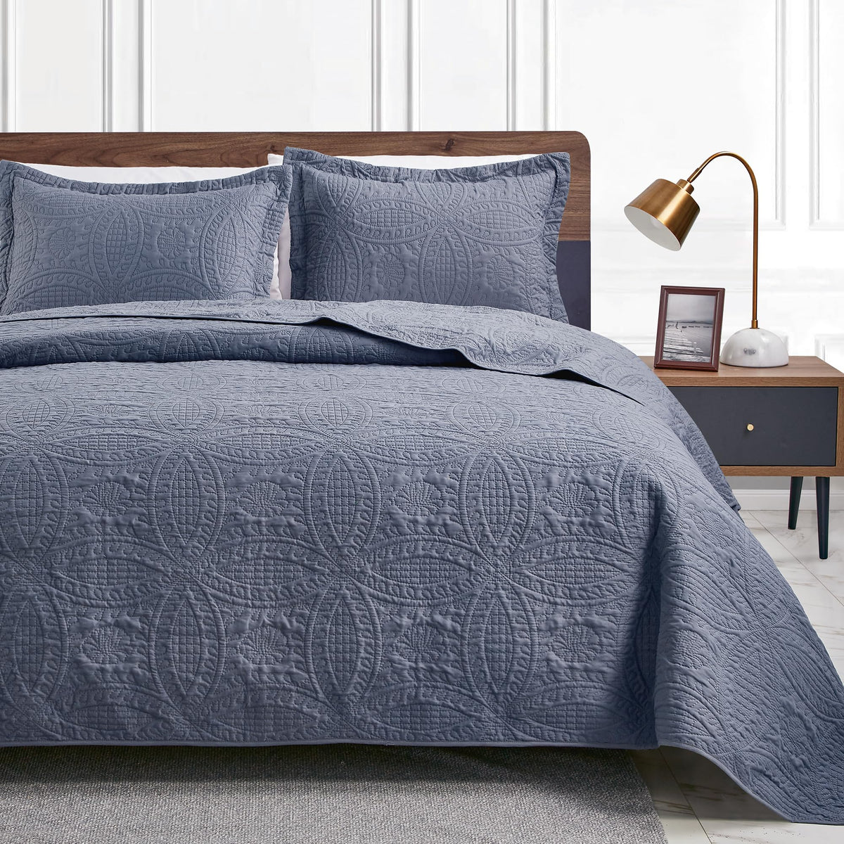 Love 'S Cabin California King Size Quilt Set Olive Green Bedspreads - Soft Summer Quilt Lightweight Microfiber Bedspread- Modern