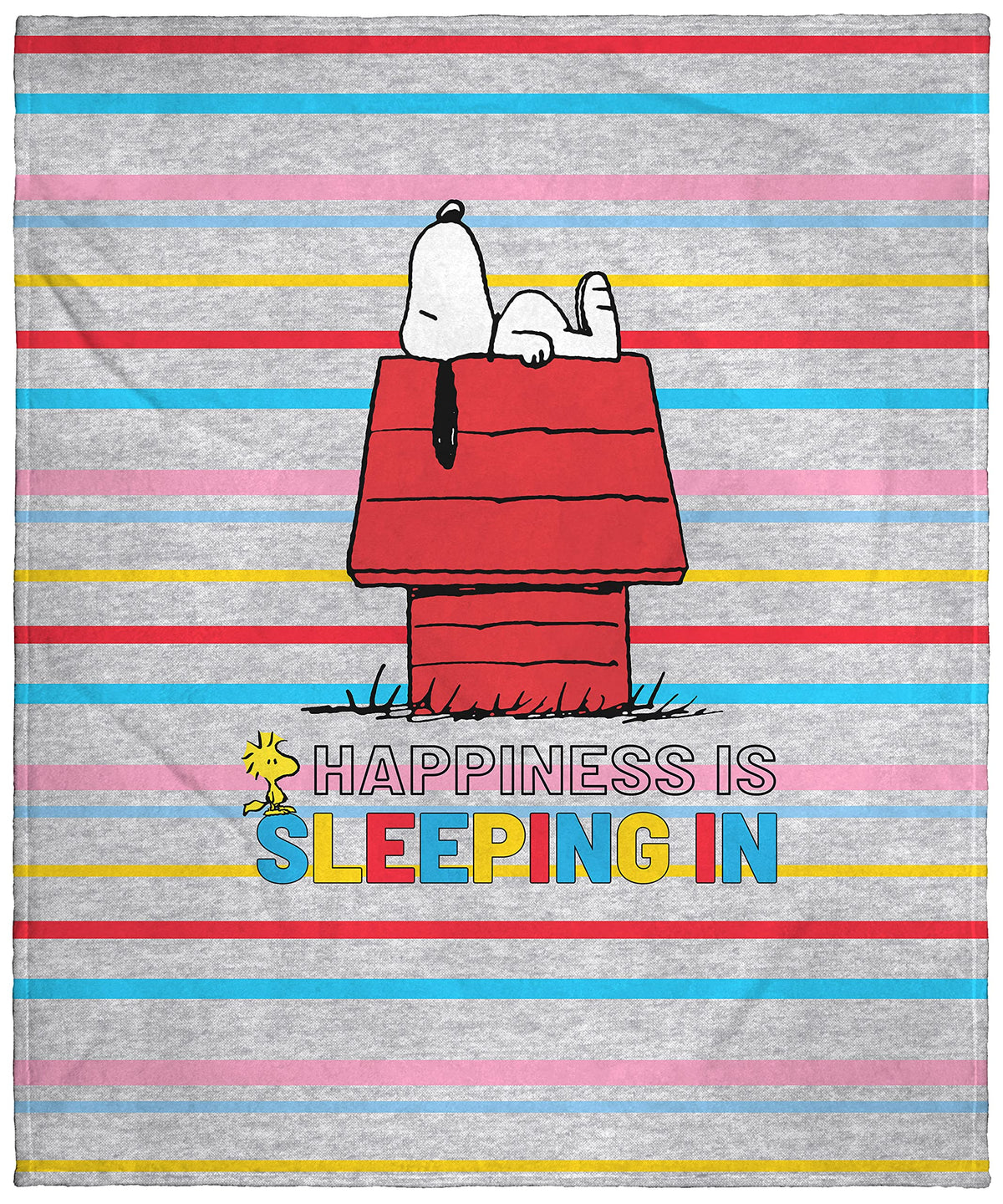 Peanuts Snoopy And Woodstock Happiness Is Sleeping In Silk Touch Throw Blanket