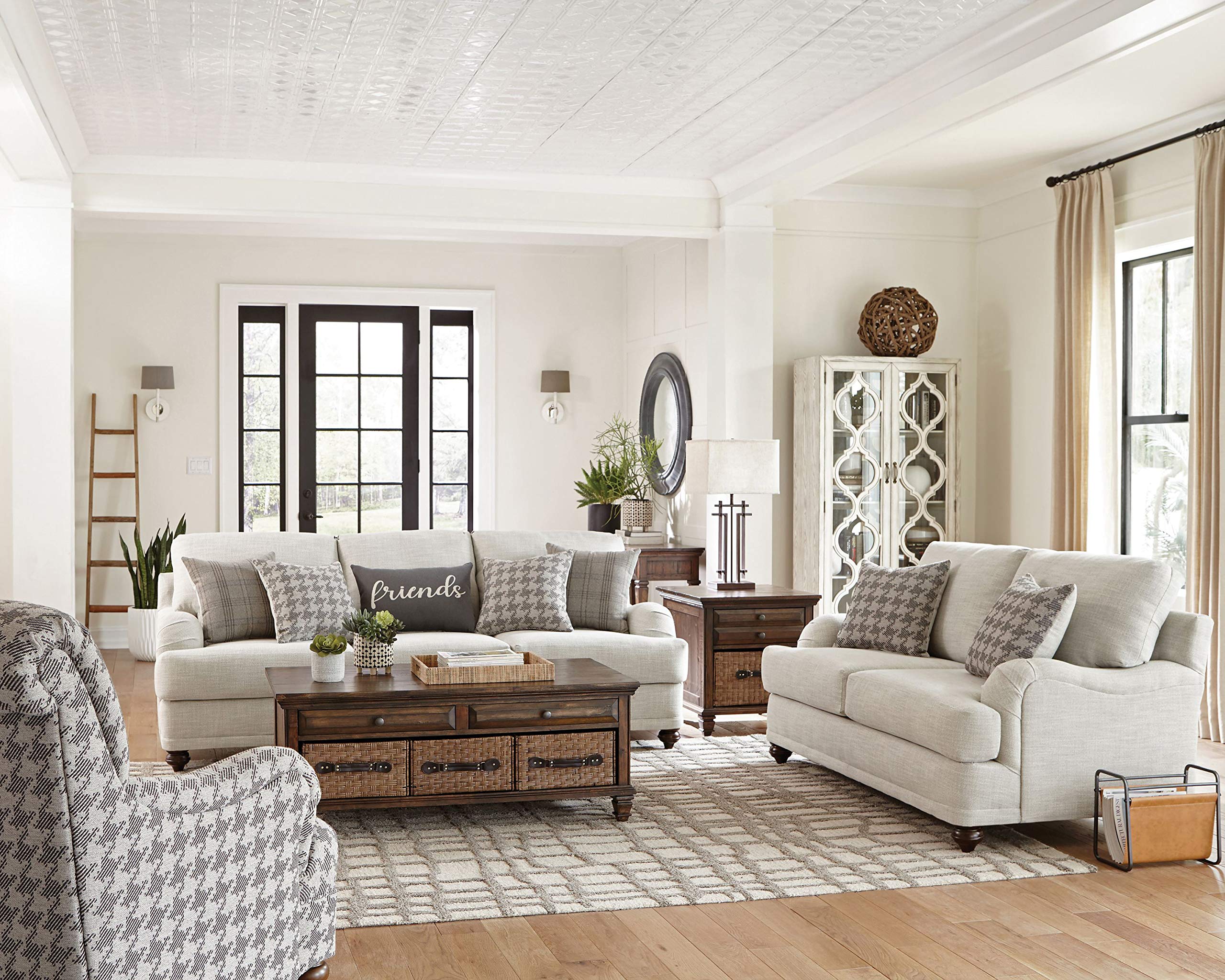 Coaster Home Furnishings Glenn Cushion Back Loveseat Light Grey