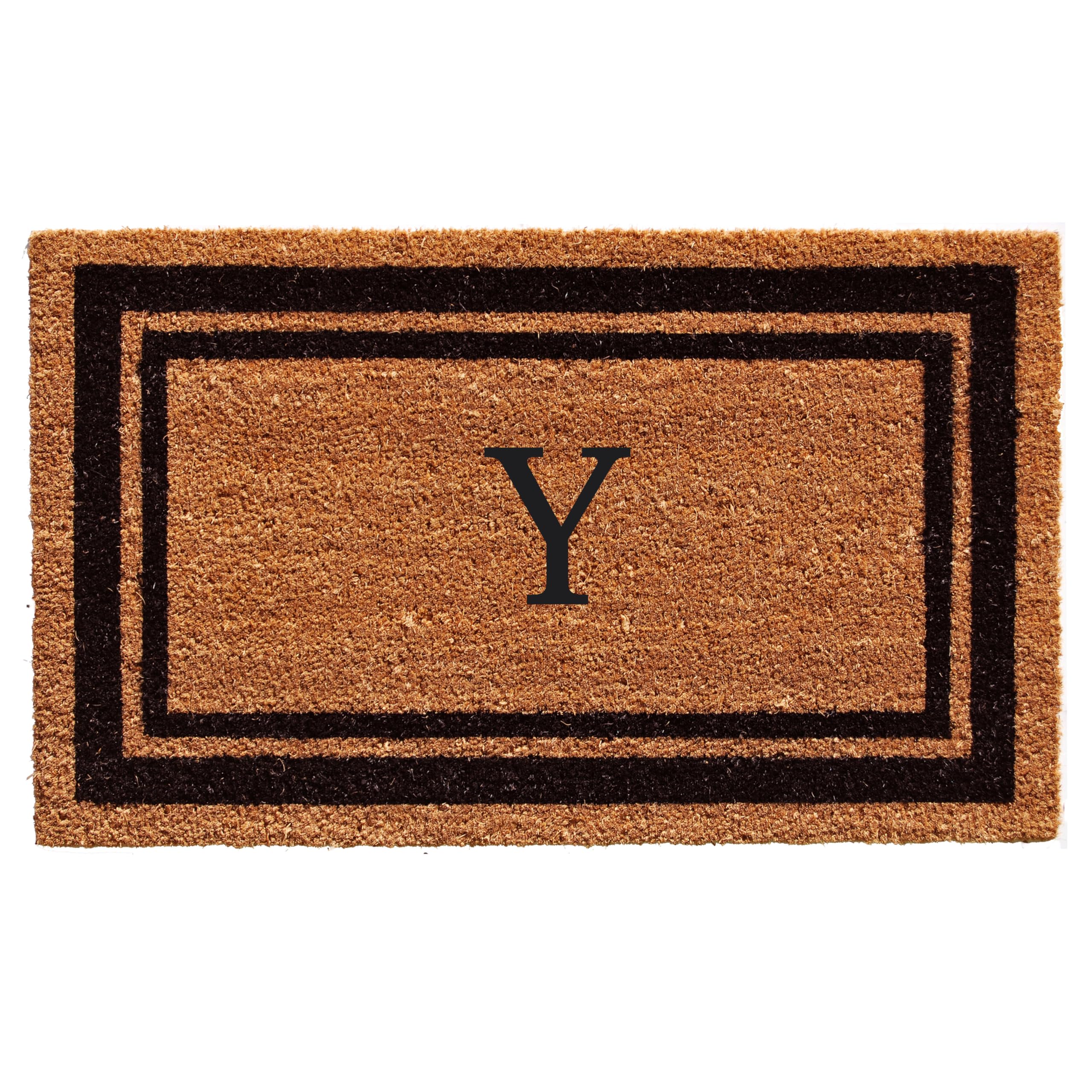 Calloway Mills 152961830Y Black Border 18' X 30' Monogram Doormat, (Letter Y)