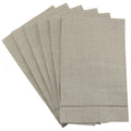 6 Pack  CleverDelights Natural Linen Hemstitched Hand Towels  14 x 22  100% Linen  Tea Towels
