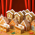 Yinder 25 Pcs Christmas Advent Calendar Boxes Gingerbread House Decoration Christmas Countdown Cardboard House Calendar for Xmas