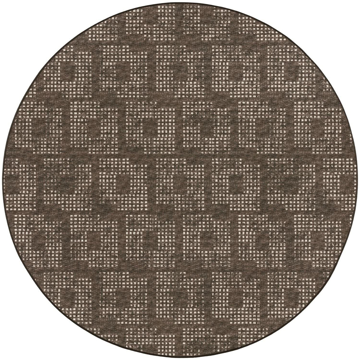 Delano Da1 Brown Transitional Rug Round 6' X 6'