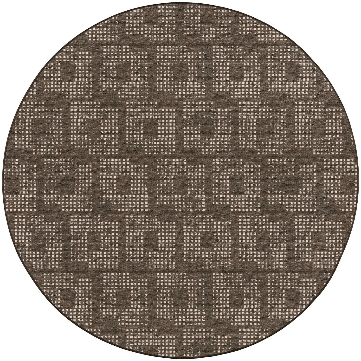 Delano Da1 Brown Transitional Rug Round 8' X 8'