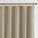 jinchan Burlap Look Curtains 96 Inches Long Linen Textured Curtains for Living Room Light Filtering Farmhouse Curtains Rod Pocke