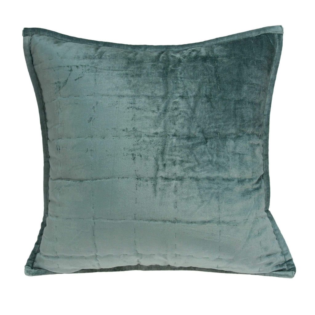 HomeRoots 50% Cotton, 50% Viscose 20' X 7' X 20' Transitional Sea Foam Solid Quilted Pillow Cover with Poly Insert