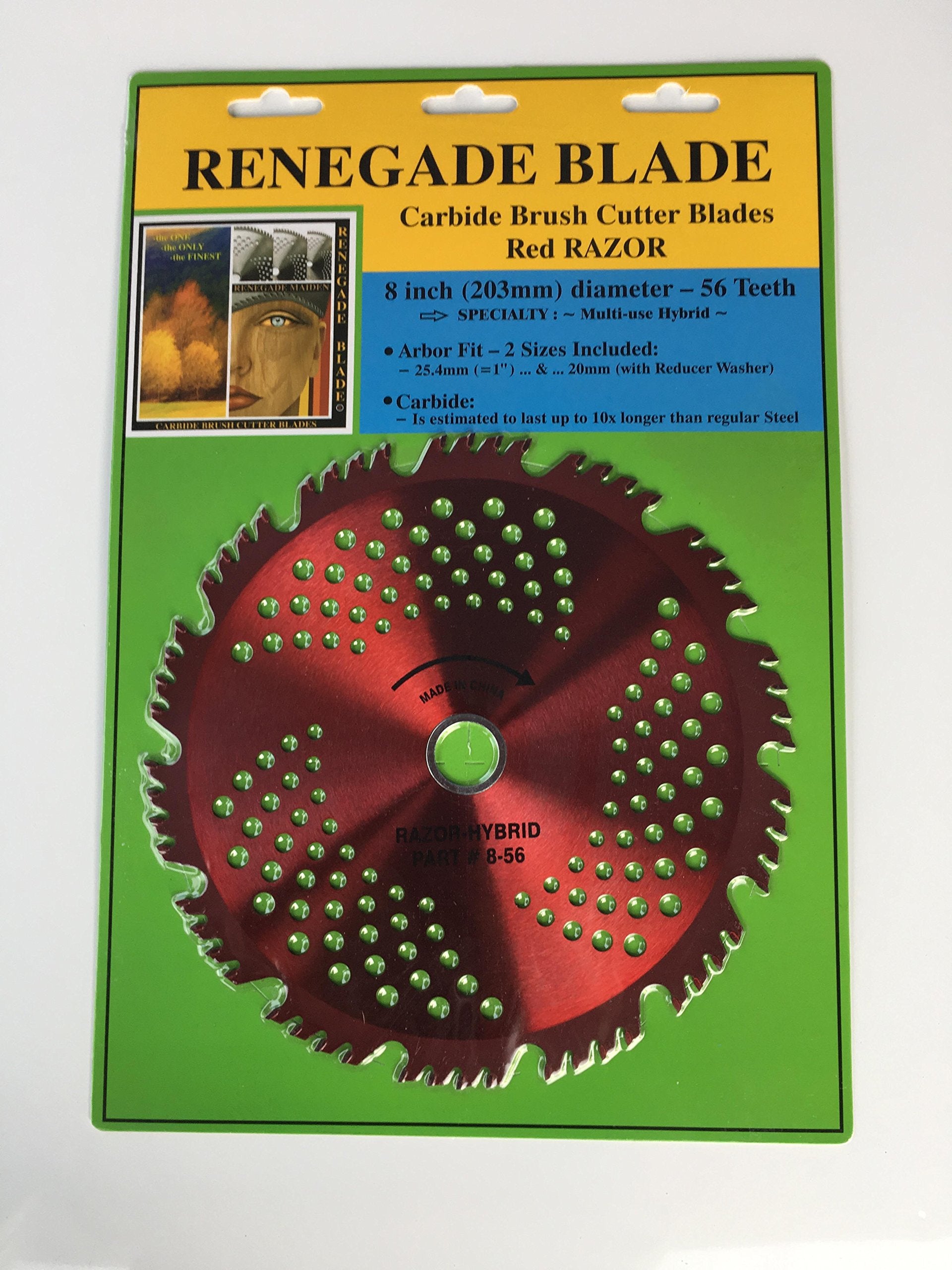 1 Blade 8'-56T - Renegade Blade 'Razor' / Hybrid - Multi-Purpose Specialty - Gs1 Barcode Shelf Hanging Blister Pack - Carbide