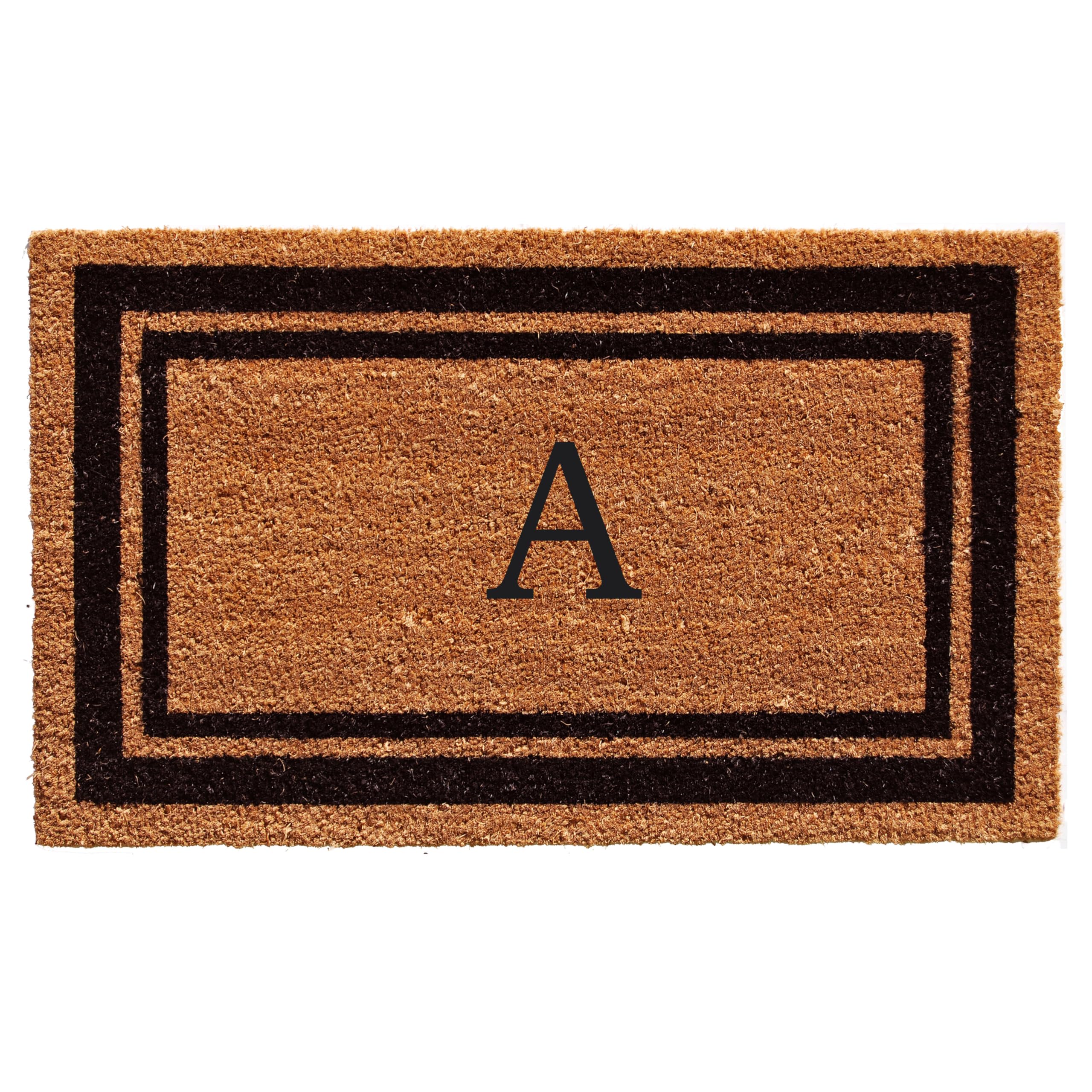 Calloway Mills 152961830A Black Border 18' X 30' Monogram Doormat, (Letter A)