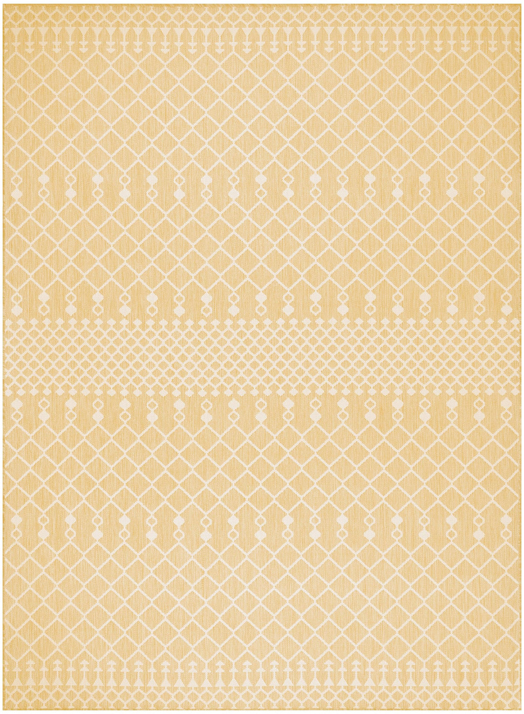 Nourison Positano Indoor/Outdoor Yellow 8' X 10' Area Rug, Easy Cleaning, Non Shedding, Bed Room, Living Room, Dining Room, Backyard, Deck, Patio (8X10)