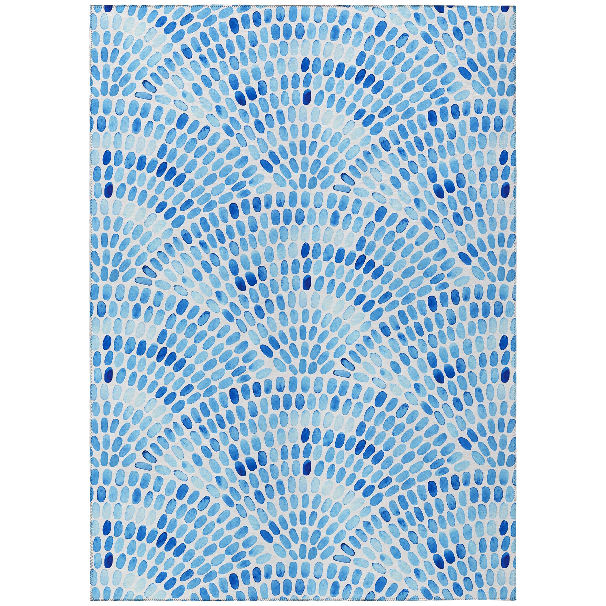 Addison Rugs Surfside Asr37 Blue 3' X 5' Indoor Outdoor Area Rug, Easy Clean, Machine Washable, Non Shedding, Bedroom, Living Room, Dining Room, Kitchen, Patio Rug