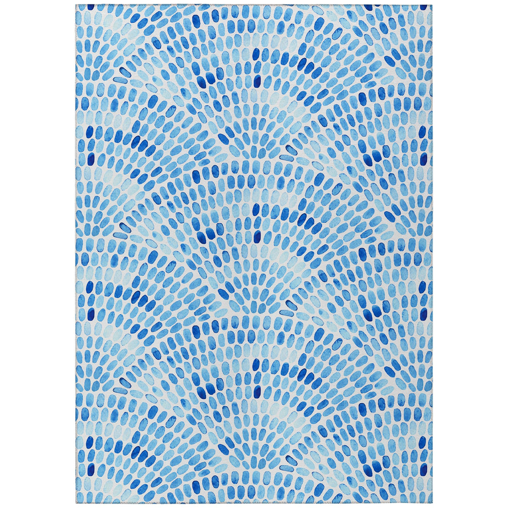 Addison Rugs Surfside ASR37 Blue 8' x 10' Indoor Outdoor Area Rug, Easy Clean, Machine Washable, Non Shedding, Bedroom, Living R