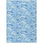 Addison Rugs Surfside ASR37 Blue 8' x 10' Indoor Outdoor Area Rug, Easy Clean, Machine Washable, Non Shedding, Bedroom, Living R