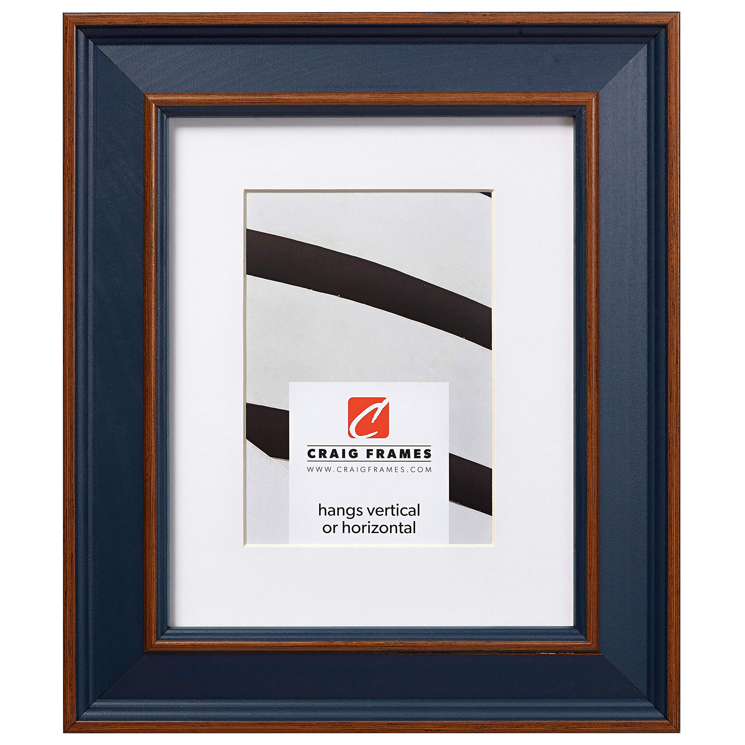 Craig Frames Country Estate, 16 x 20 Inch Blue Hardwood Picture Frame Matted to Display a 11 x 14 Inch Photo