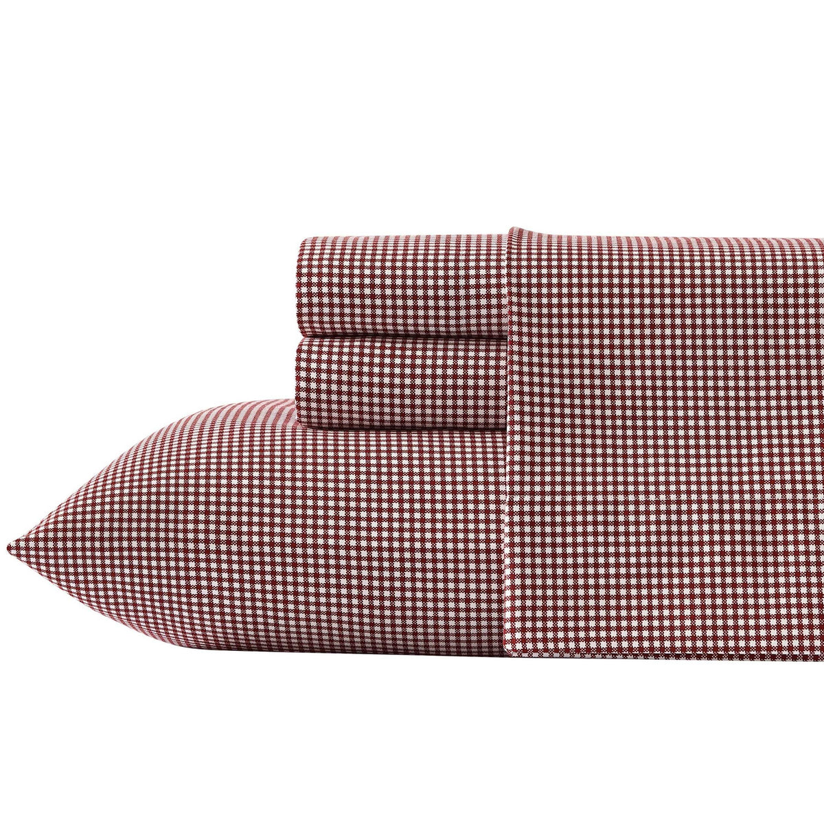 Nautica - King Sheet Set, Brushed Flannel Bedding Set, Soft & Cozy Home Decor (Bayside Plaid Red, King)